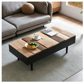 עיצוב חדש מיוחד ברמה גבוהה מעץ מלא שולחן קפה יצירתי סלון תה שולחן עץ גומי הקבינט גוף שחור אגוז פנל