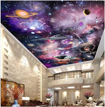 תמונה מותאמת אישית 3d תקרה ציורי קיר טפט מהמם ביקום כוכבי השמים חיים עיצוב חדר 3d ציורי קיר טפט על קירות 3 d
