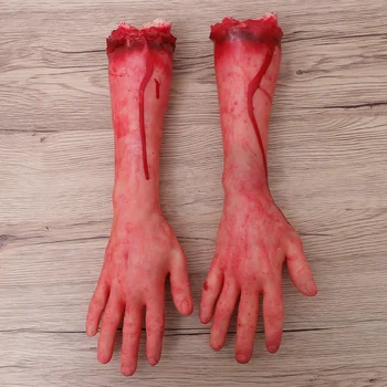 יד גוף ידיים מזויפים רגל גופה זומבי פרופ דם היד הקטועה חלקים מתים Humancreepyprops שבור קישוטים טריק
