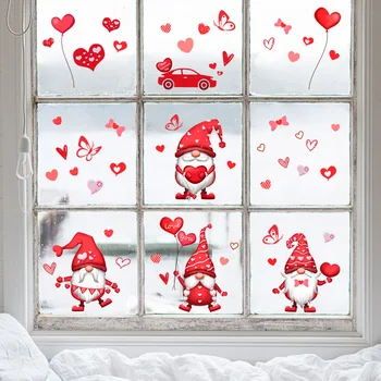 4pcs יום האהבה אהבה גמד קיר מדבקה מדבקה חלון הסלון, חדר השינה ללמוד מסעדת קישוט קיר קיר מדבקה