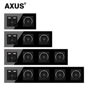 AXUS האיחוד האירופי USB סטנדרטי בקיר שקע חשמל חדשים רבים בסגנון לוח השינה שקע AC 110V-250V 16A קיר מוטבע כפול לשקע USB