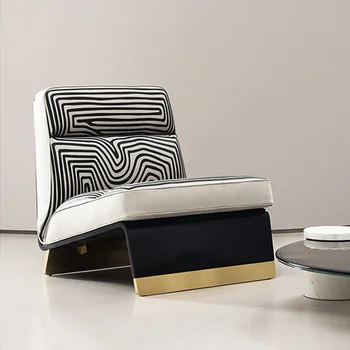 מינימליסטי יוקרה יחיד ספה כסא עיצוב יצירתי גיאומטריות כיסאות נוח מלון וילה מדגם חדר מרגיע הכיסא רהיטים