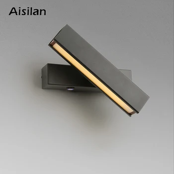 Aisilan נורדי LED מנורת קיר 7W עם מגע מתג להתאים 3-CCT מודרני סיבוב פמוט קיר עבור חדר השינה, הסלון למרפסת