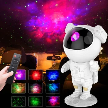 ילדים חדשים כוכב מקרן, תאורה עם שלט 360 מעלות מתכווננת עיצוב אסטרונאוט ערפילית Galaxy תאורה עבור ילדים