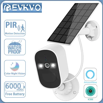 EVKVO 5 מגה פיקסל מעקב סולארי המצלמה WiFi אבטחה טלוויזיה במעגל סגור מצלמת IP חיצונית מובנה סוללה נטענת מופעל על המצלמה iCsee