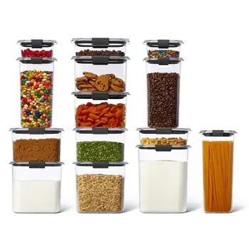 טריטן פלסטיק אחסון מזון במזווה סט של 14 מיכלים עם מכסים (28 חלקים סה 