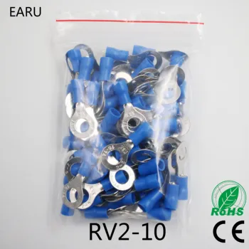 RV2-10 טבעת כחולה מבודד מסוף הכבל מחבר החליפה 1.5-2.5 מ 