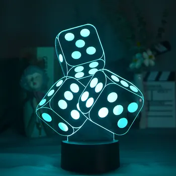 קוביות מודל צורת 3D LED לילה אור קישוט חדר קפה נטו בר שולחן עבודה מנורה דקורטיבית חג מקורה חיצונית Lamparas