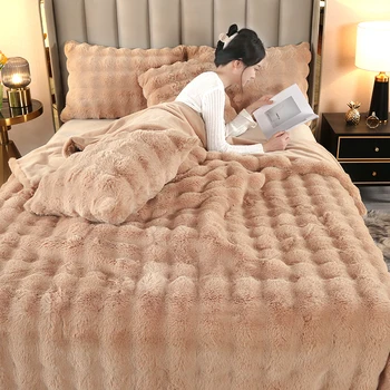 חדש טוסקנה חיקוי פרווה שמיכה לחורף יוקרה, חמימות סופר נוחה שמיכות עבור מיטות באיכות גבוהה חורף חם שמיכה