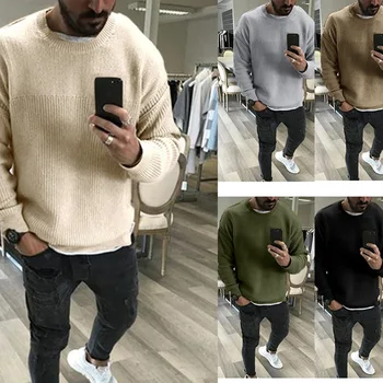 2023 סתיו/חורף חדש סוודר סרוג העליון Mens מוצק צבע גדולים סוודר לגברים