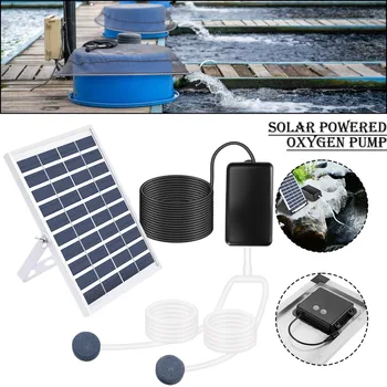 1 סט של אנרגית השמש מחמצן מים, חמצן, משאבת בריכה Aerator אקווריום משאבת אוויר סולארית משאבת מים חיצונית גן עיצוב