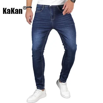 Kakan איכותי אירופאי ואמריקאי גברים אלסטית הדוקה קטן ג 'ינס רגל, ניו ג' ינס ארוך K05-136 באביב סתיו