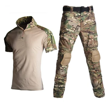 2023 גברים הצבאית של Uniformoutdoor חליפות הסוואה +רפידות לחימה אחידה מכנסיים מטענים איירסופט בגדים טקטי חולצות פיינטבול לי