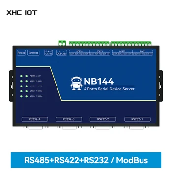 מבודד 4-ערוץ סדרתי שרת RS232/422/485 RJ45 Modbus Gateway XHCIOT NB144 TCP/UDP/MQTT ב-הפקודה לבנות-תוך שמירה