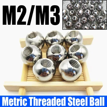 1-3PCS M2 M3 חוט חצי חור מדד חוט נירוסטה קידוח כדורים נקבה חוט עיוור חור כדור פלדה חרוז מנת יתר 5 מ 