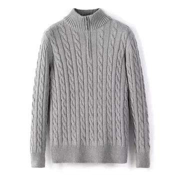 באיכות גבוהה סגנון חדש MenS סוודר אמא Qiudong בצק מטוגן טוויסט הסווטשרט צבע מוצק נוח עבה סוודר קליל ' קט