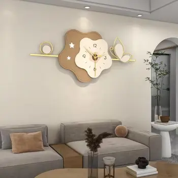 יצירתיות מתכת 3d שעון קיר אמנות מודרנית הפרחים אילם אפייה לצבוע קיר בעיצוב שעונים הסלון שעון קישוט