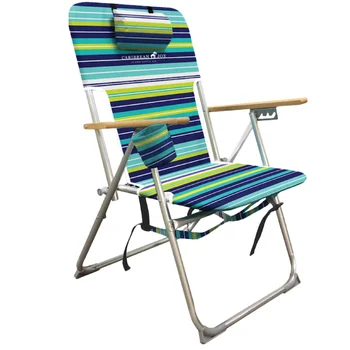 גבוהה קיבולת משקל על הגב החוף הכיסא, פסים כחולים חיצונית רהיטי גן אישור