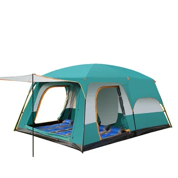 פיקניק קמפינג אוהל עמיד למים חיצוני ניידים מרובים גדולים ובינוניים אוהל קבוצה קמפינג שני חדרים אחד הול ארבע אוהל העונה