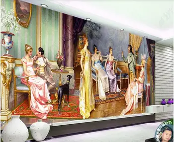 3d טפט תמונה על הקיר מותאם אישית ציור קיר בסגנון אירופאי המשפט נובל מסיבה בסלון עיצוב טפט על קירות בגלילים