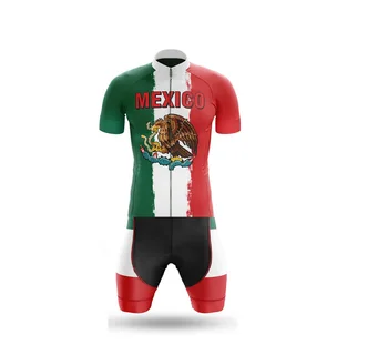 חיתוך לייזר גברים, בגדי רכיבה על אופניים ג ' רזי בגד גוף SKINSUIT עם כוח הלהקה מקסיקו נבחרת גודל: XS-4XL