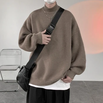 גברים בציר סוודר Y2K אופנת רחוב היפ הופ גדול Mens סוודר סרוג 2023 אביב סתיו היפ הופ Harajuku Pullovers