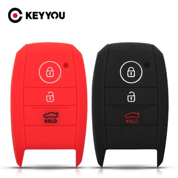 KEYYOU עבור קיה K2 K3 K5 K4 Cerato פורטה Sportage 2014 חכם מפתח הרכב Shell Case כיסוי סיליקון 3 כפתורים מרחוק Fob מקרה