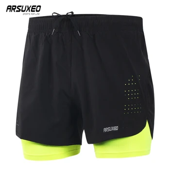 ARSUXEO גברים מכנסי רכיבה מהיר ייבוש מכנסיים עם כיס חופשי כושר ספורט קצרים לנשימה אופני הרים קצרים.