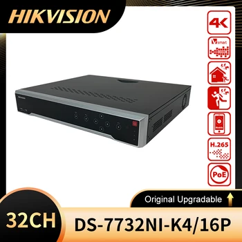 מקורי Hikvision nvr 32ch 16ch פו DS-7732NI-K4/16P 1.5 U 4K תומך פענוח H. 265+/H. 265/H. 264+/וידאו בפורמטים H. 264