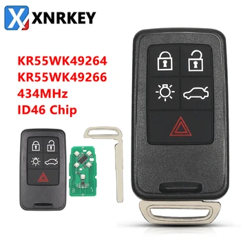 XNRKEY מרחוק חכם מפתח הרכב 5 כפתור Fob 434MHz שבב ID46 על וולוו XC60 S60 S60L V40 V60 S80 XC70 KR55WK49264 KR55WK49266