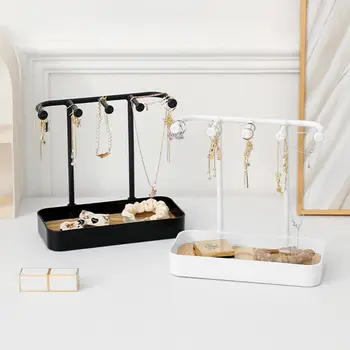 PP תכשיטים אחסון מדף יצירתי עם תיבת אחסון בסיס עץ תכשיטים בעל השולחן אספקה המארגנים נשים