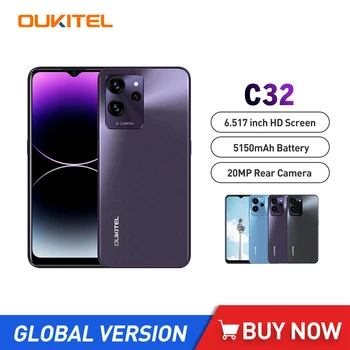 Oukitel C32 אנדרואיד 12 4G Smartphone 8GB+128GB 5150mAh סוללה בטלפון הנייד 6.517 אינץ', באיכות HD 20MP מצלמת הטלפון הסלולרי