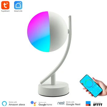 Tuya חכם WiFi מנורת שולחן 16 מיליון צבעים אלחוטית APP בקרת טיימר LED לילה אור RGB DImmable לעבוד עם Google הביתה