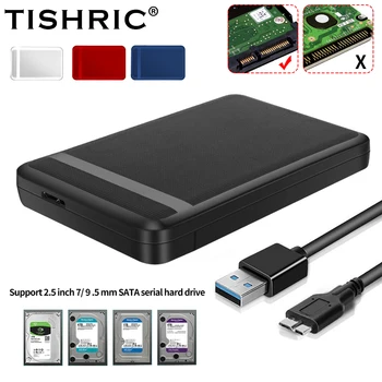 TISHRIC כונן קשיח חיצוני דיסק קשיח מקרה מתחם HDD Sata-Usb 3.0 2.5 אינץ ' נייד. הכונן הקשיח מקרים עם USB3.0 כבל